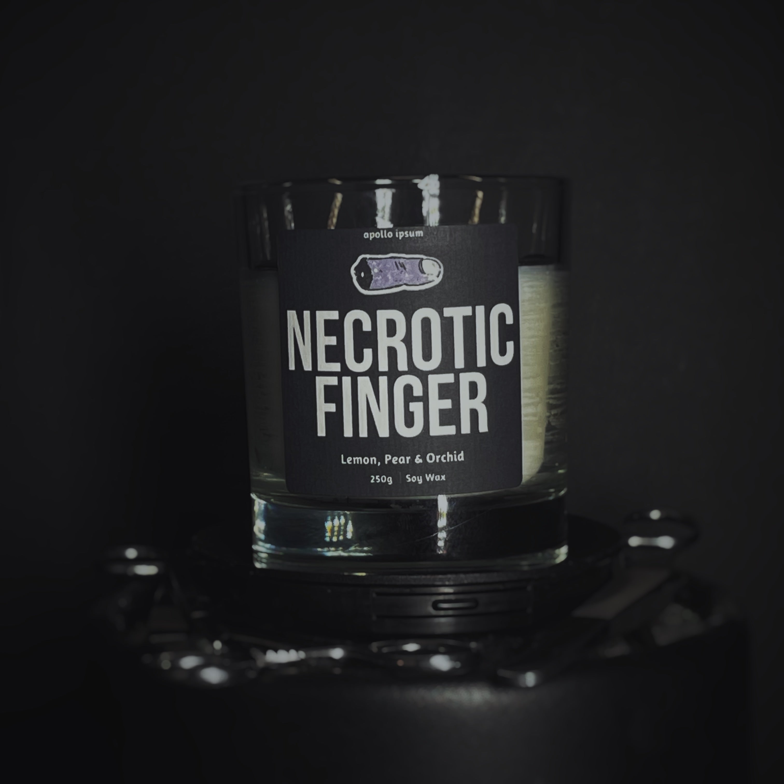 Necrotic Finger Container Candle - Lemon, Pear & Orchid