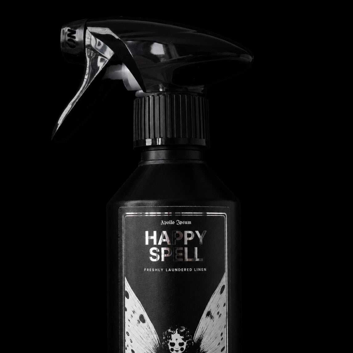 Happy Spell long-lasting linen spray bottle with fine-mist trigger