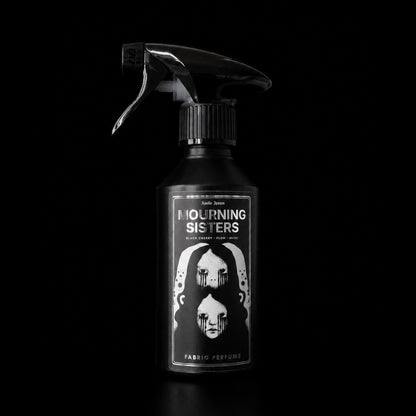 Mourning Sisters 250ml room and fabric spray by Apollo Ipsum on a black studio background