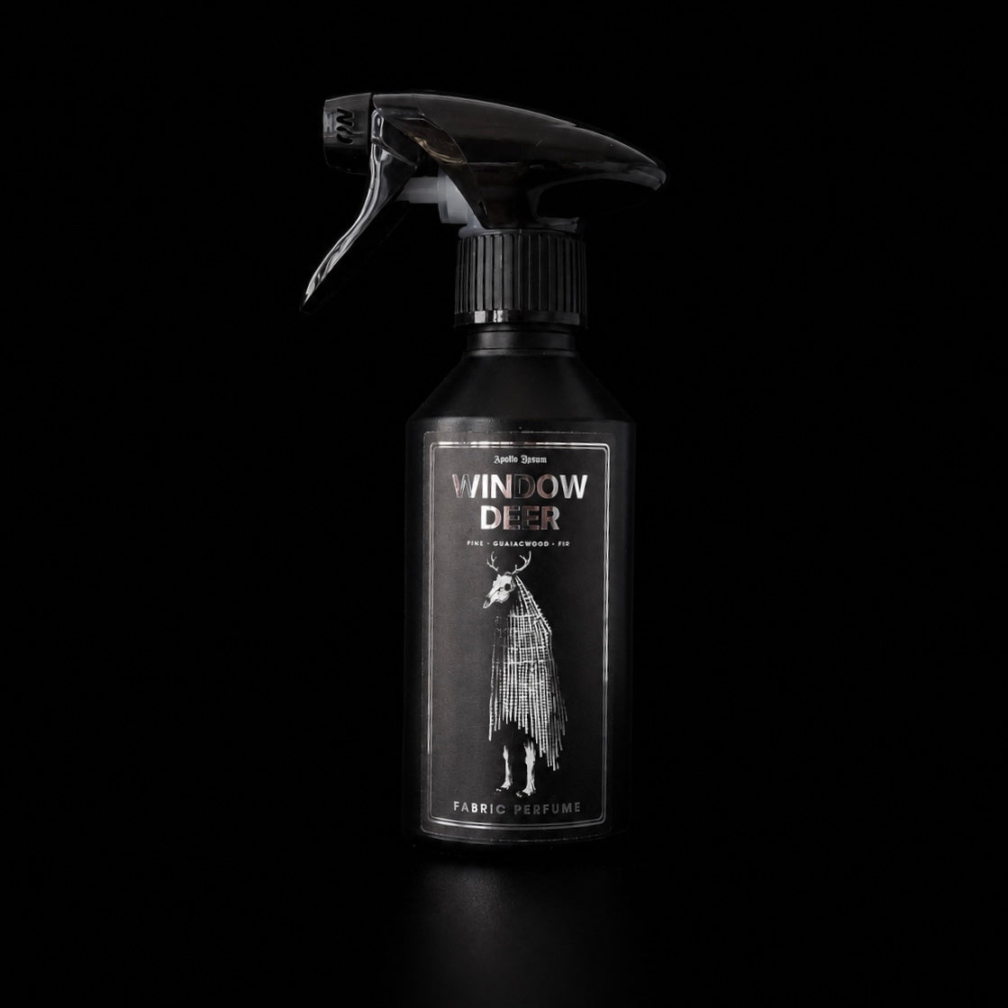 Window Deer 250ml forest room and fabric spray by Apollo Ipsum on black