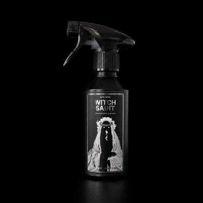 Witch Saint 250ml incense room and fabric spray by Apollo Ipsum on black